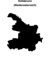Hollabrunn blank outline map vector