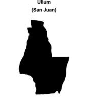 Ullum department, San Juan blank outline map vector