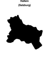Hallein blank outline map vector