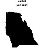 Jachal department, San Juan blank outline map vector