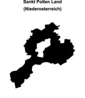 Sankt Polten Land blank outline map vector
