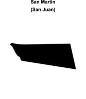 San Martin department, San Juan blank outline map vector