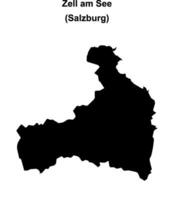 Zell am See blank outline map vector