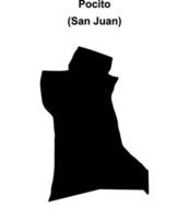 Pocito department, San Juan blank outline map vector
