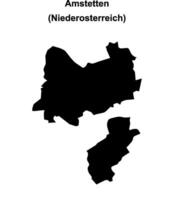 Amstetten blank outline map vector