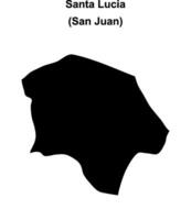 Santa Lucia department, San Juan blank outline map vector