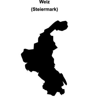 Weiz blank outline map vector
