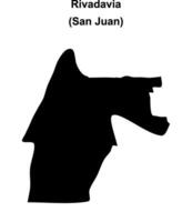 Rivadavia department, San Juan blank outline map vector