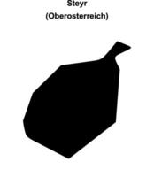 Steyr blank outline map vector