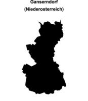 Ganserndorf blank outline map vector