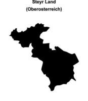 Steyr Land blank outline map vector