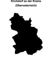 Kirchdorf an der Krems blank outline map vector