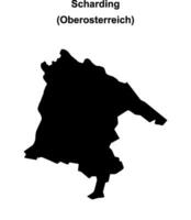 Scharding blank outline map vector