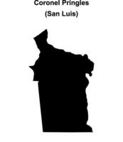 Coronel Pringles department, San Luis blank outline map vector