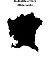 Sudoststeiermark blank outline map vector
