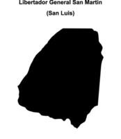 Libertador General San Martin department, San Luis blank outline map vector