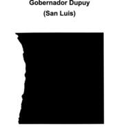 Gobernador Dupuy department, San Luis blank outline map vector