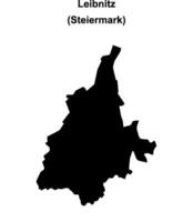 Leibnitz blank outline map vector