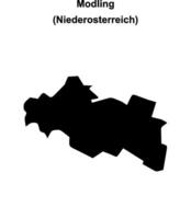 Modling blank outline map vector