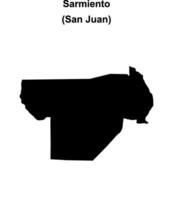 Sarmiento department, San Juan blank outline map vector