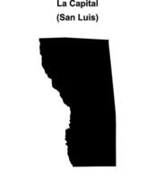 La Capital department, San Luis blank outline map vector