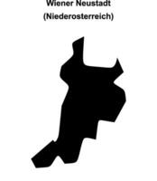 Wiener Neustadt blank outline map vector