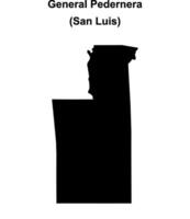 General Pedernera department, San Luis blank outline map vector