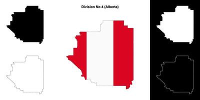 Division No 4, Alberta outline map set vector