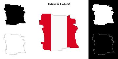 Division No 8, Alberta outline map set vector