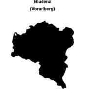 Bludenz blank outline map vector