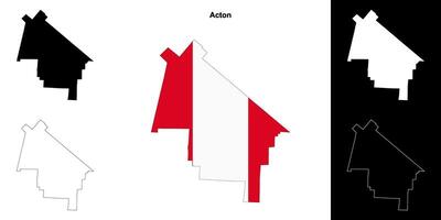 Acton, Quebec outline map set vector