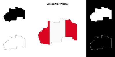 Division No 7, Alberta outline map set vector