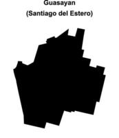 Guasayan department, Santiago del Estero blank outline map vector
