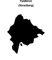 Feldkirch blank outline map vector