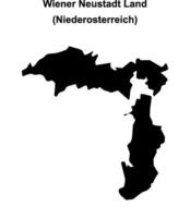 Wiener Neustadt Land blank outline map vector