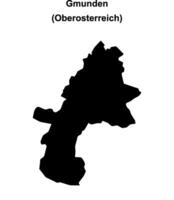 Gmunden blank outline map vector