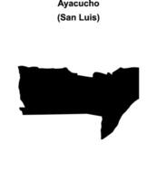 Ayacucho department, San Luis blank outline map vector