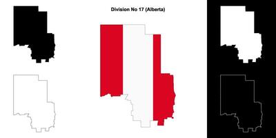 Division No 17, Alberta outline map set vector