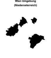 Wien Umgebung blank outline map vector