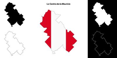 Le Centre-de-la-Mauricie, Quebec outline map set vector