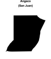 Angaco department, San Juan blank outline map vector