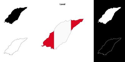 Laval, Quebec outline map set vector