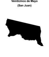 Veinticinco de Mayo department, San Juan blank outline map vector