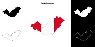 Deux-Montagnes, Quebec outline map set vector
