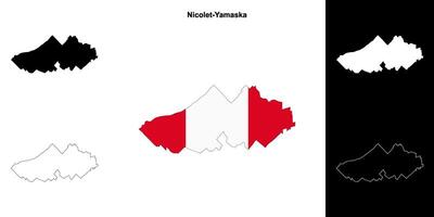 Nicolet-Yamaska, Quebec outline map set vector