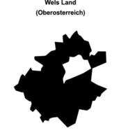 Wels Land blank outline map vector