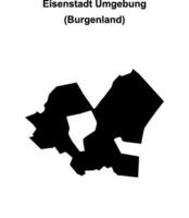 Eisenstadt Umgebung blank outline map vector