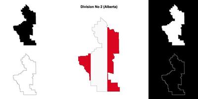 Division No 2, Alberta outline map set vector