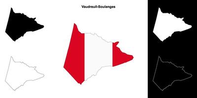 Vaudreuil-Soulanges, Quebec outline map set vector