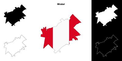 Mirabel, Quebec outline map set vector
